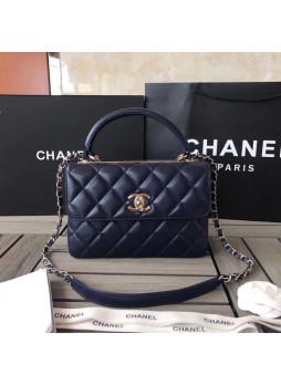 CHANEL CLASSIC SMALL FLAP BAG WITH TOP HANDLE  25CM TRENDY BAG